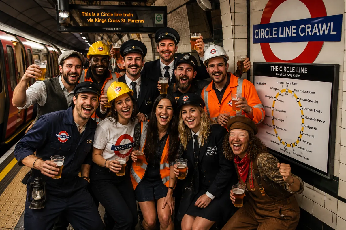 Circle Line pub crawl group photo from the PubRun route collection